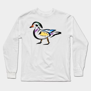 Wood Duck Colorful Cute Long Sleeve T-Shirt